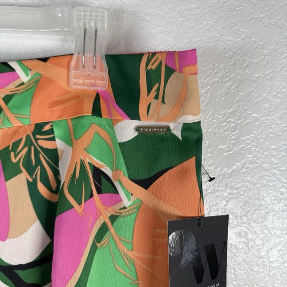 NWT Nine West Floral Culottes Pants Size XL Wide Leg Pull On Trouser Tropical - Picture 5 of 16